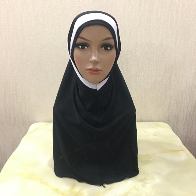 Muslim hijab plain pull on islamic scarf head wrap headband underscarf hats