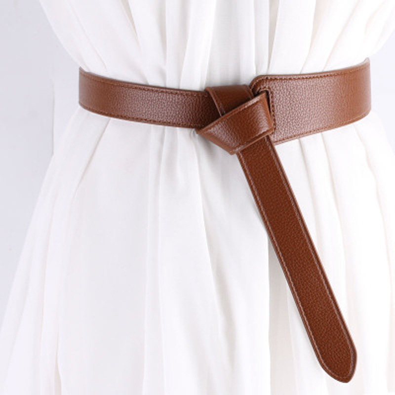New Wide Corset Designer Belt for Women Female Tie Obi Waistband Black Brown Bow Leisure Belts For Ladies Wedding Dress Overcoat