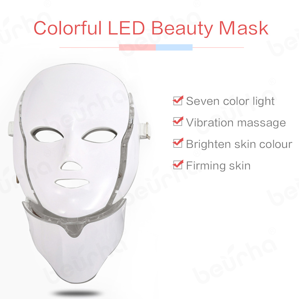 LED Facial Mask 7 Colors Light Photon Therapy Mask Skin Rejuvenation Brightening Skin Shrink Pores Device Beauty Skin Care