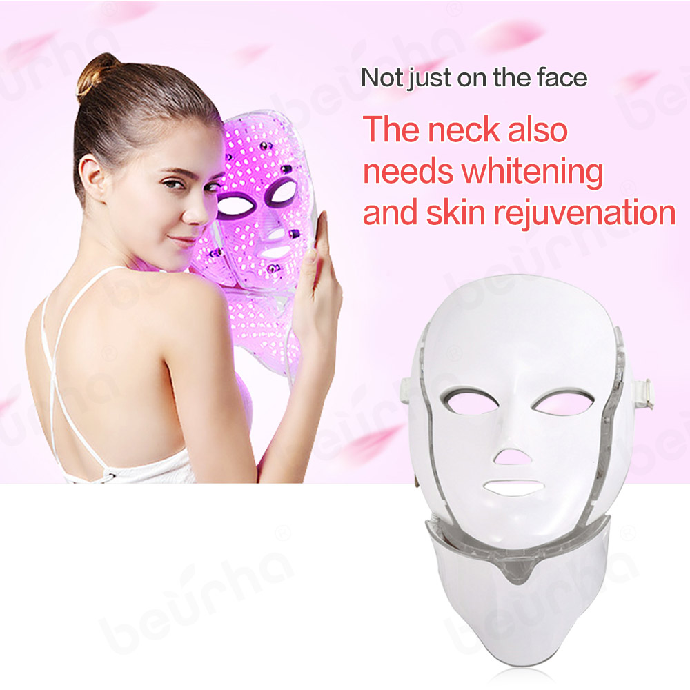 LED Facial Mask 7 Colors Light Photon Therapy Mask Skin Rejuvenation Brightening Skin Shrink Pores Device Beauty Skin Care