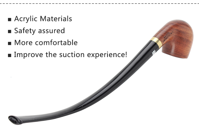 Kitchen Dining room appliancesRU-MUXIANG Churchwarden Long Stem Kevazingo Wood Smoking Pipe 3mm Filter Wooden Tobacco Pipe Acrylic Mouthpiece