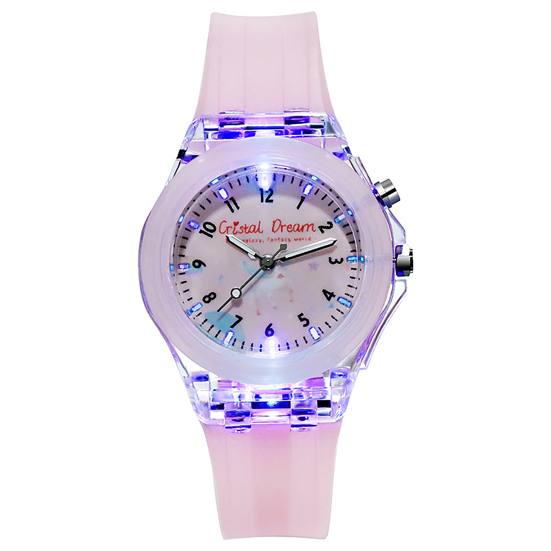 Kids Watches Fashion Luminous Quartz Strap Wristwatchs
