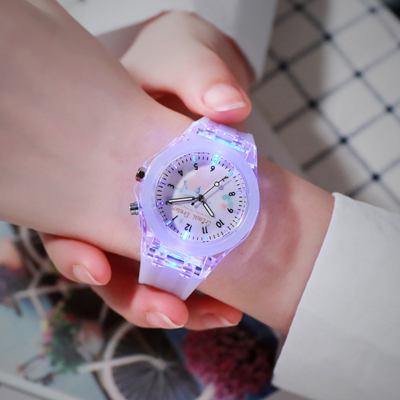 Kids Watches Fashion Luminous Quartz Strap Wristwatchs