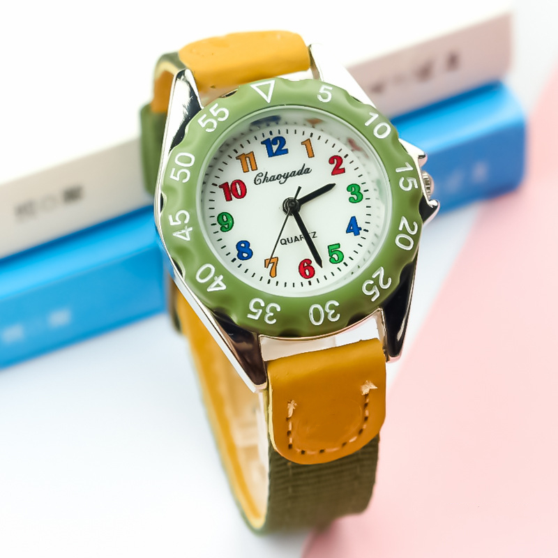Cute  Quartz Watch Kids Fabric Strap Student Time Clock Wristwatch Sport Casual Watches