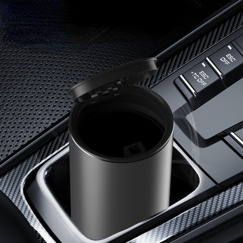 Alloy Car Trash Can  Car Garbage Bin Ashtray Dust Case Holder  Auto Organizer Storage Bag Car Dustbin  Car Interior Accessories