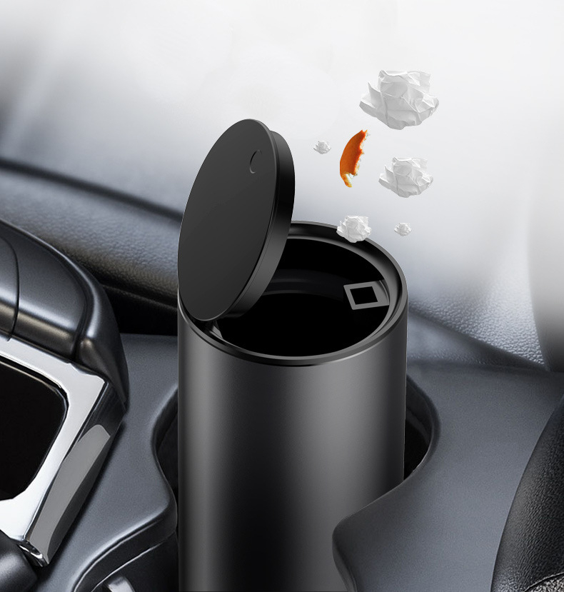 Alloy Car Trash Can  Car Garbage Bin Ashtray Dust Case Holder  Auto Organizer Storage Bag Car Dustbin  Car Interior Accessories