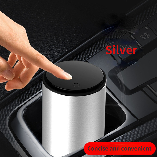 Alloy Car Trash Can  Car Garbage Bin Ashtray Dust Case Holder  Auto Organizer Storage Bag Car Dustbin  Car Interior Accessories