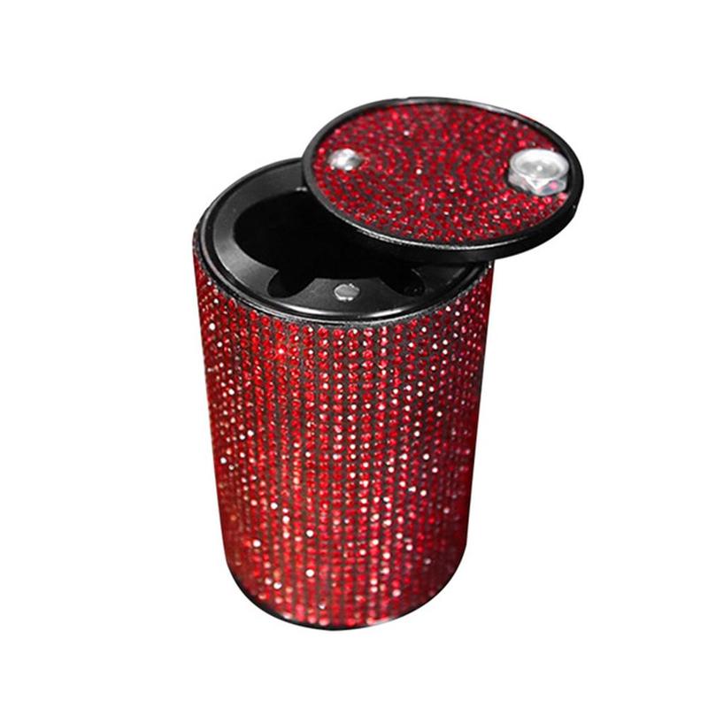 Car Diamond Ashtray Universal Bling Metal Durable For Girl Women Crystal Ashtray Auto Interior Decor Cigarette Holder
