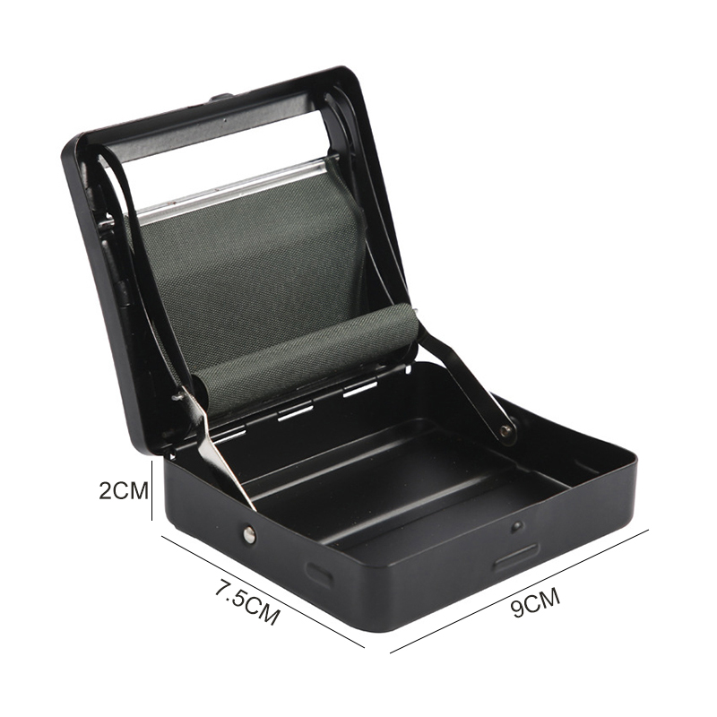 Kitchen Dining room appliancesAutomatic Rolling Machine Cigarette Case Black Tin Case Metal Roller Cigarette Tobacco Container Smoking Storage Holder Box