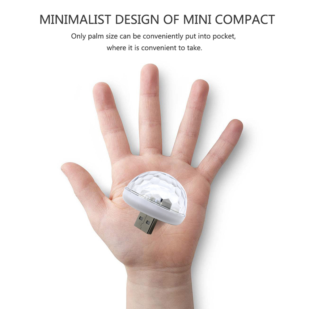 Car USB Ambient Light DJ RGB Mini Colorful Music Sound Led USB Interface Holiday Party Atmosphere Interior Dome Trunk Lamp