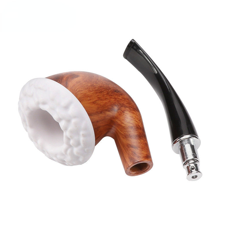 Kitchen Dining room appliancesNew Wood Grain Resin Pipe Chimney Filter Long Smoking Pipes Tobacco Pipe Cigar Gifts Narguile Smoking  Accessories