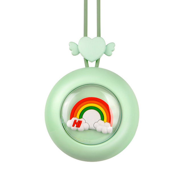 Cartoon Neck Fan Turbo USB Mini Portable Small Fans Rechargeble Leafless Lazy Neck Fan Portable Air Conditioner