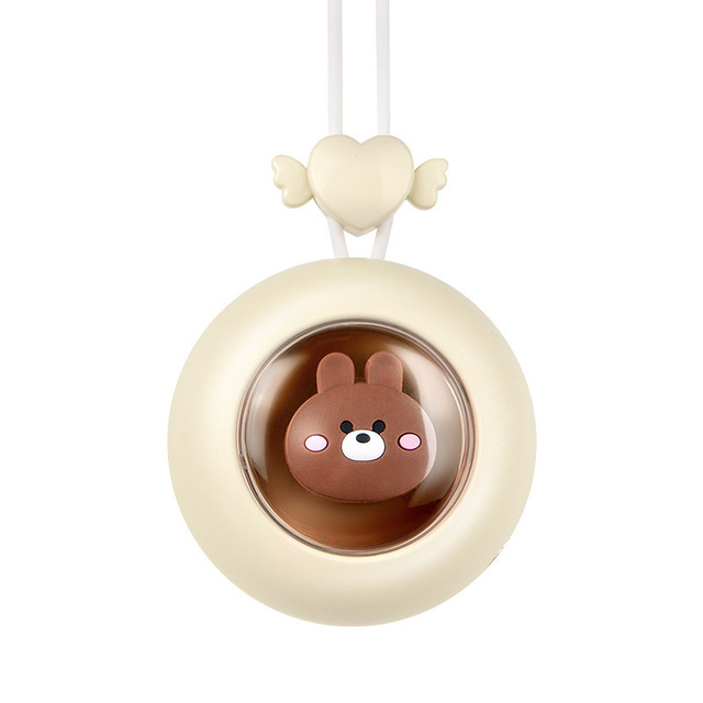 Cartoon Neck Fan Turbo USB Mini Portable Small Fans Rechargeble Leafless Lazy Neck Fan Portable Air Conditioner