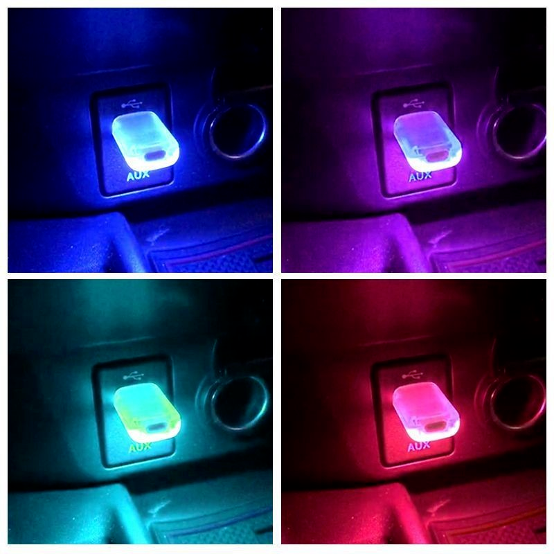Car USB Colorful Atmosphere Light Portable Automobile Interior RGB Ambient Lamp Night Romantic Lights