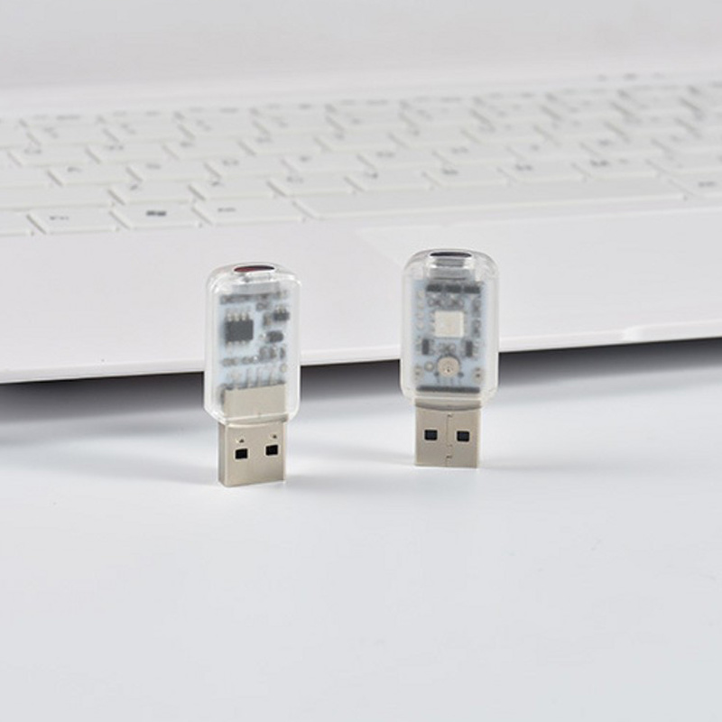 Car USB Colorful Atmosphere Light Portable Automobile Interior RGB Ambient Lamp Night Romantic Lights