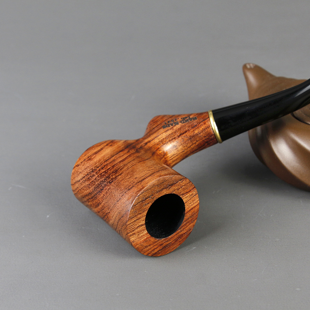 Kitchen Dining room appliances Classic Metal Ring Smoking Pipe Creative Flat Bottom Tobacco Pipe Rose Wood Pipe 9mm filter Handmade Wooden Pipe