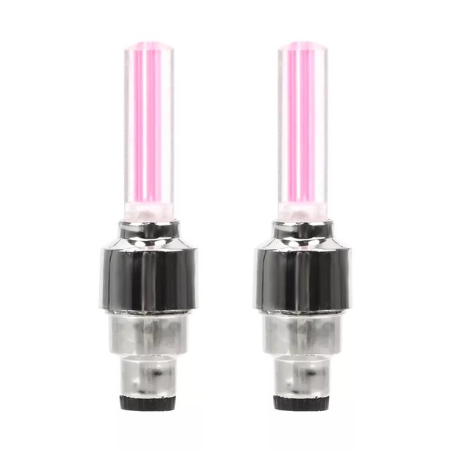 2Pcs Car Wheel LED Light Motocycle Bike Light Tire Valve Cap Decorative Tire Nozzle Valve Caps Cycling Warning Flash Neon Lamp