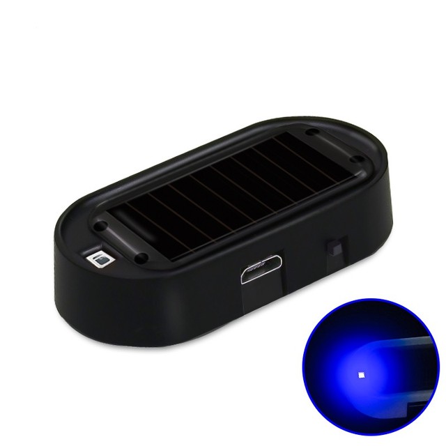 Solar Powered Car Fake Security Light Anti-Theft Caution LED Imitation Lamp Wireless Flashing Warning Auto Simulated Lights