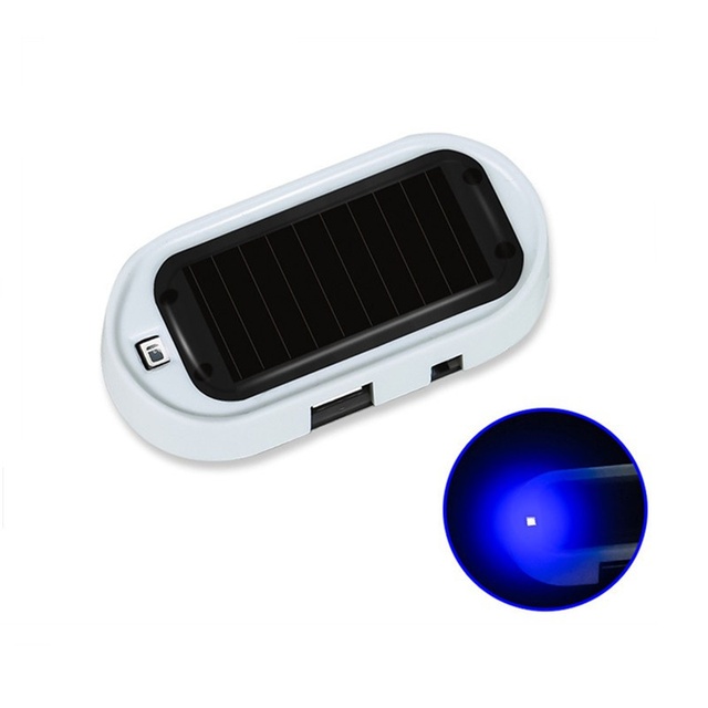 Solar Powered Car Fake Security Light Anti-Theft Caution LED Imitation Lamp Wireless Flashing Warning Auto Simulated Lights