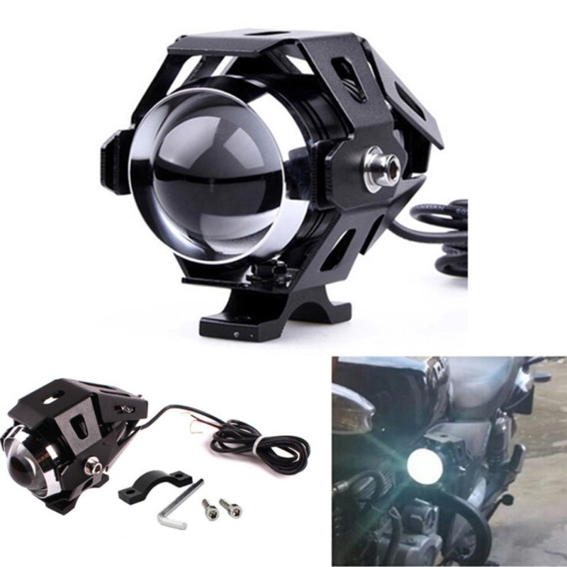 1PCS 12v U5 Motorcycle Headlights Auxiliary Working Lamp LED Super Brighter Motorbike Spotlight Head Lamp Fog Light Universal