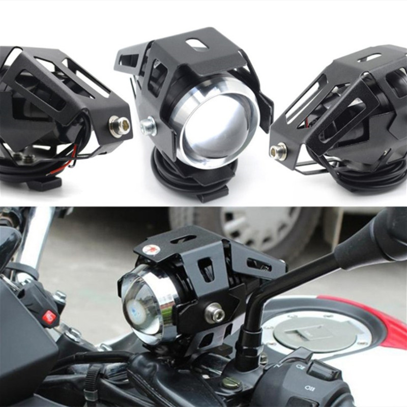 1PCS 12v U5 Motorcycle Headlights Auxiliary Working Lamp LED Super Brighter Motorbike Spotlight Head Lamp Fog Light Universal