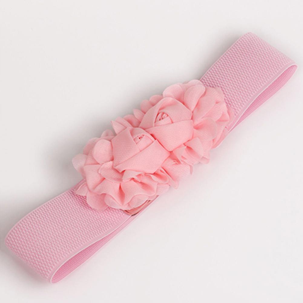 Waist Belt Fashion Ladies Wide Belt Women Girl Fashion Wide Stretch Elastic Waist Belt Solid Color Flower Waistband All-Match
