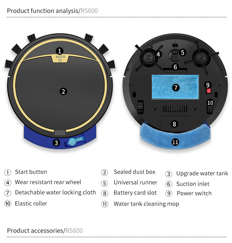 Robot Vacuum Cleaner Smart APP Remote Control Cleaning Machine 2800PA Floor Sweeping Wet Dry Vacuum Cleaner Home