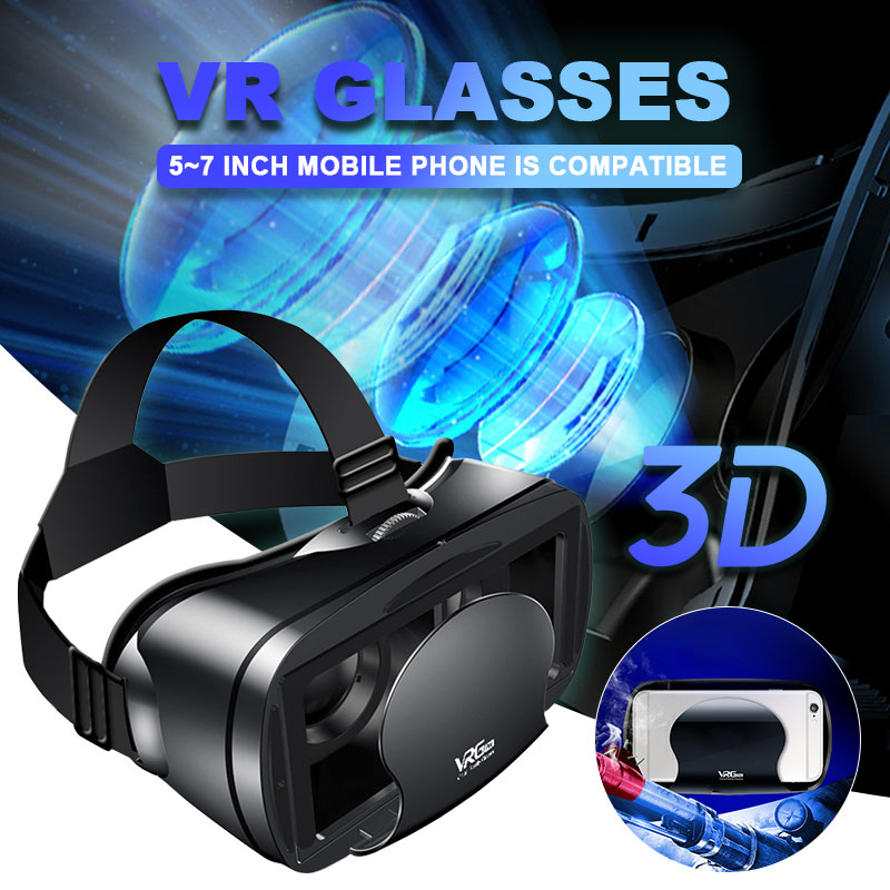 Virtual Reality 3D VR Headset Smart Glasses Helmet for Smartphones Cell Phone Mobile 7 Inches Lenses Binoculars