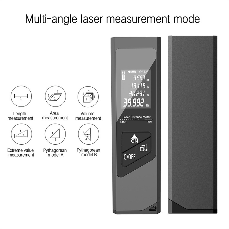 Laser Rangefinder Electric Gauge Measure Ruler Slope Trajectory Compensation Digital Laser USB Charge Diy Tape Measure