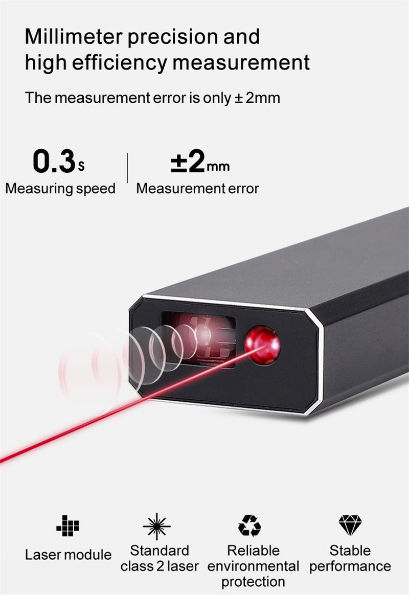 Laser Rangefinder Electric Gauge Measure Ruler Slope Trajectory Compensation Digital Laser USB Charge Diy Tape Measure