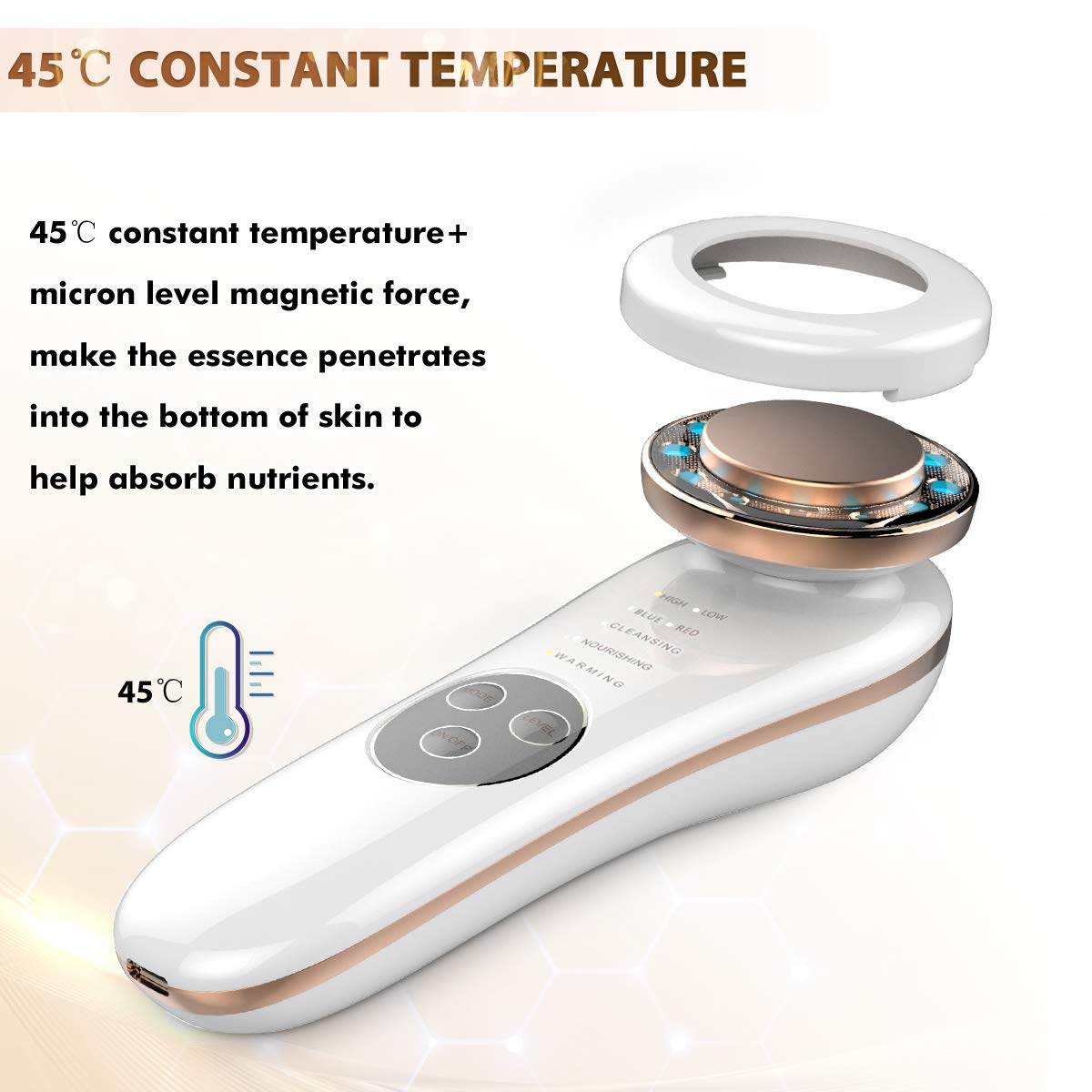 7in1 Facial Massager Beauty Device Led Light therapy Microcurrent Face Lift High Frequency Anti-wrink Face Tightening Eye Care