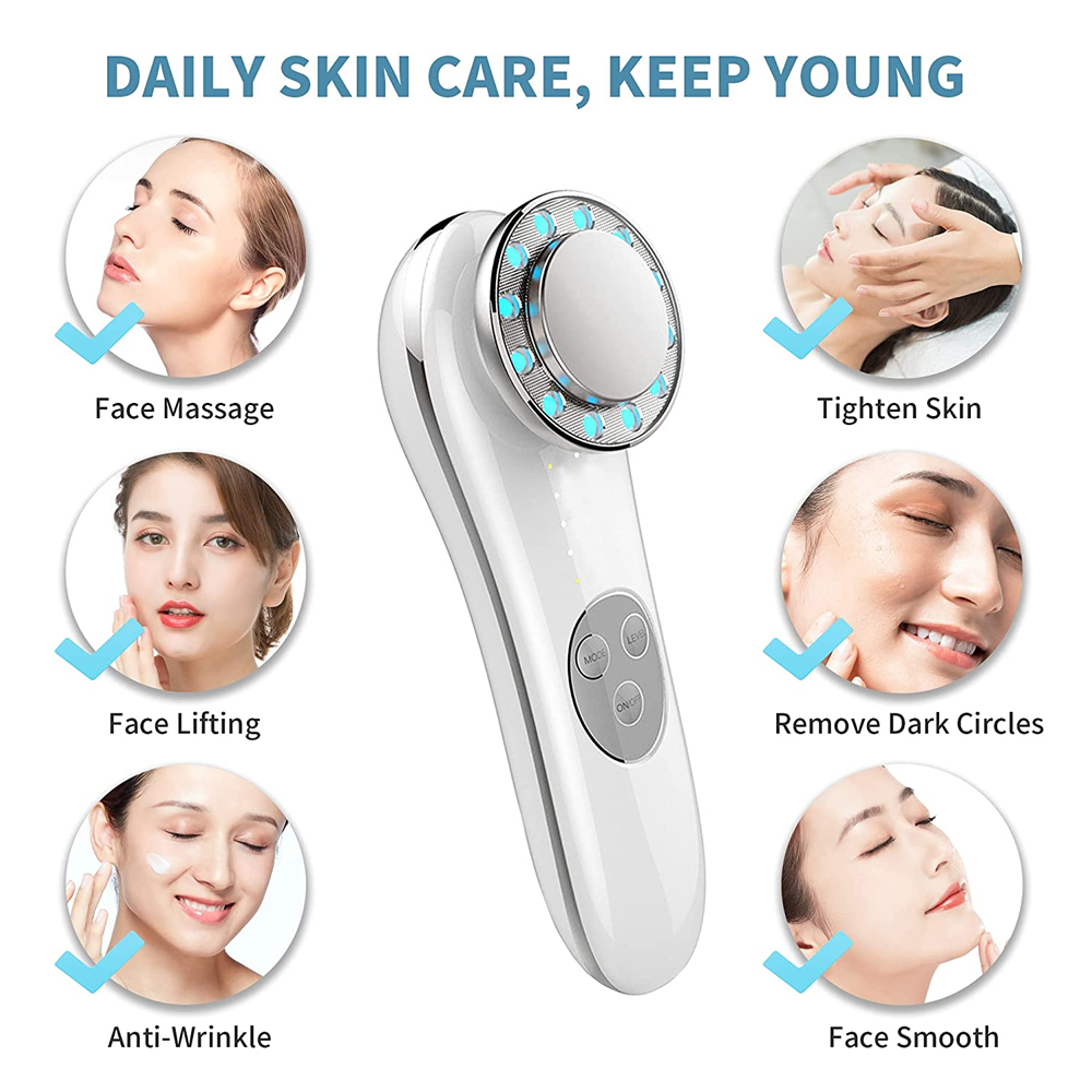 7in1 Facial Massager Beauty Device Led Light therapy Microcurrent Face Lift High Frequency Anti-wrink Face Tightening Eye Care