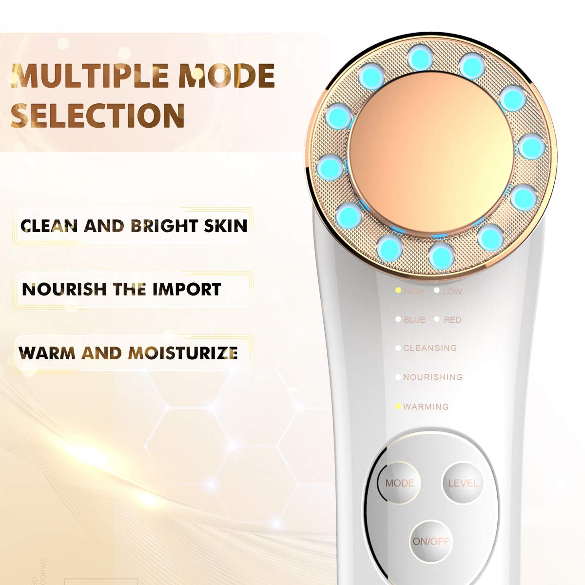 7in1 Facial Massager Beauty Device Led Light therapy Microcurrent Face Lift High Frequency Anti-wrink Face Tightening Eye Care