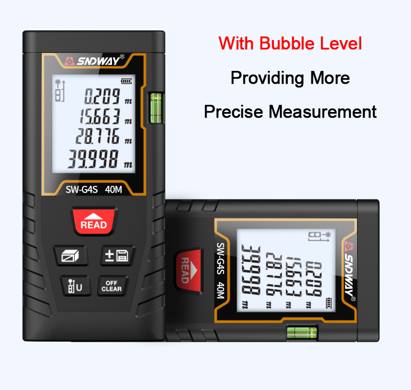 Laser Distance Meter Rangefinder Tape Digital Handheld Tool Device SW-G4S
