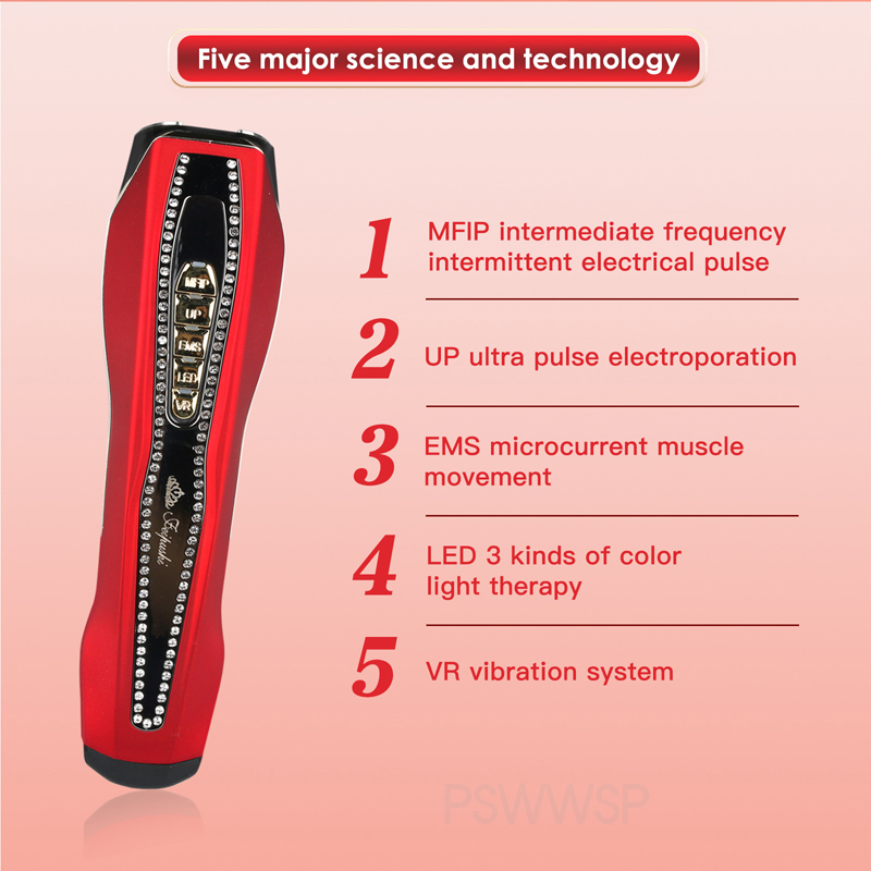 RF EMS Micro Current Facial Massager MFIP Pulse Face Lifting Tools LED Photon Skin Rejuvenation Wrinkle Removal Beauty Devices