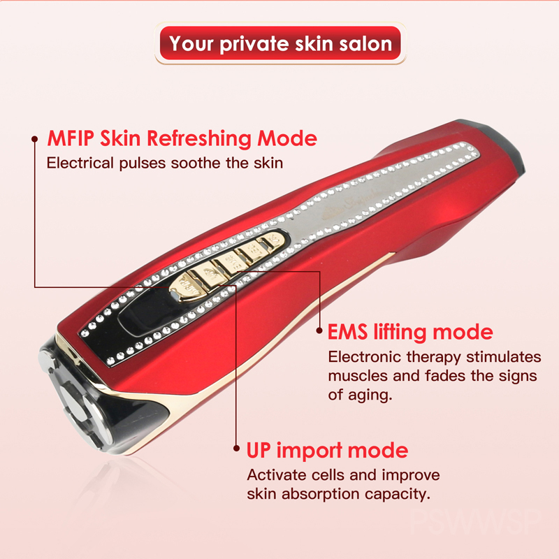 RF EMS Micro Current Facial Massager MFIP Pulse Face Lifting Tools LED Photon Skin Rejuvenation Wrinkle Removal Beauty Devices