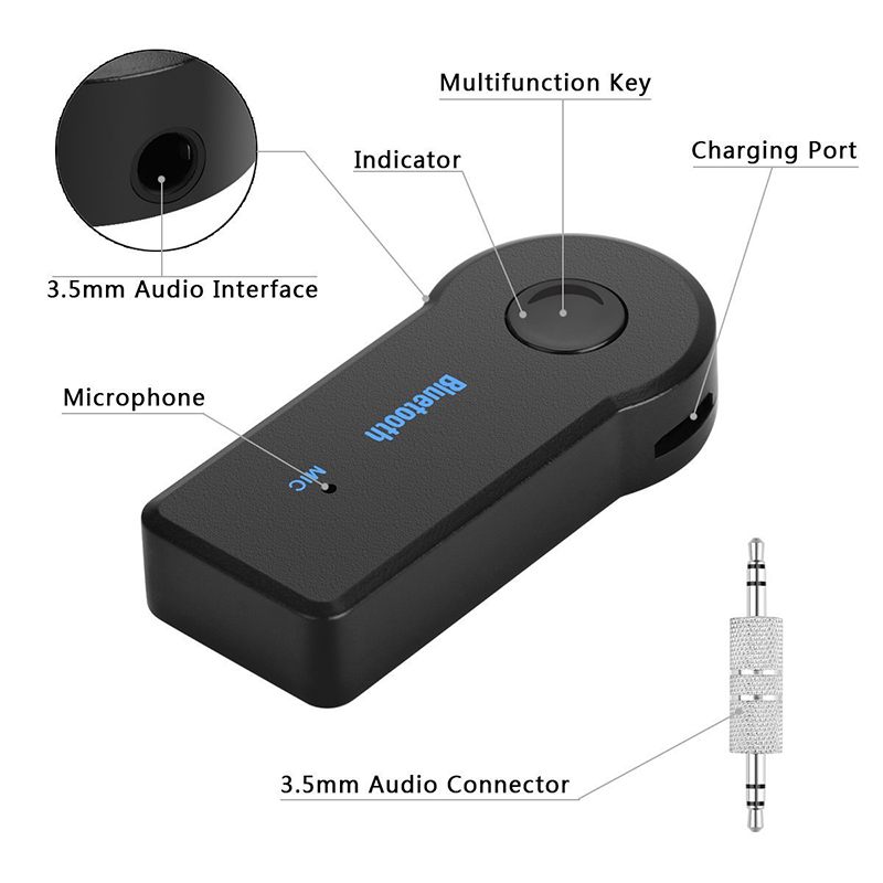 2 in 1 Wireless Bluetooth 5.0 Receiver Transmitter Adapter 3.5mm Jack For Car Music Audio Aux Headphone Reciever Handsfree