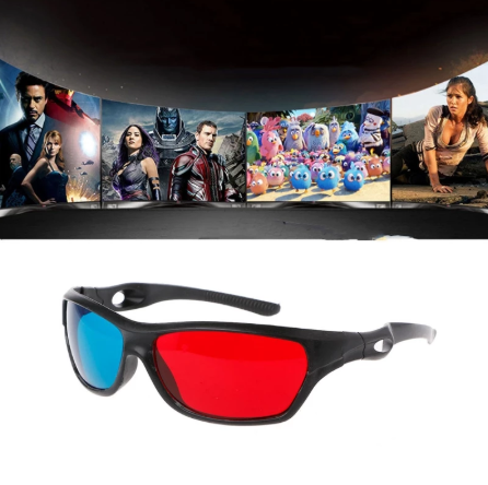 Universal White Frame Red Blue Anaglyph 3D Glasses For Movie Game DVD Video TV