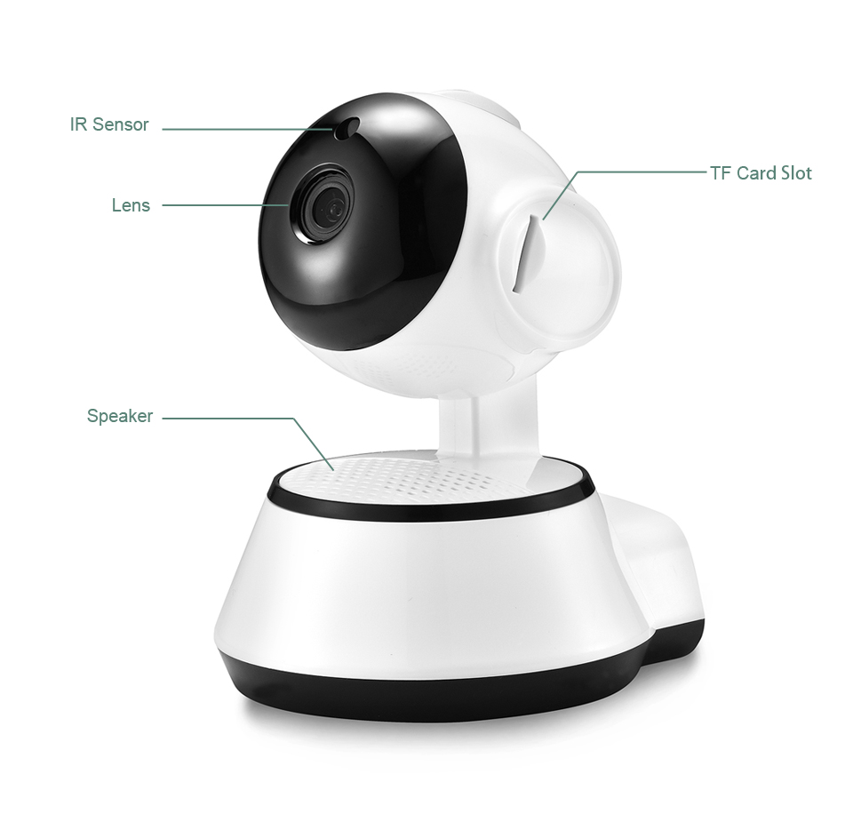 Baby Monitor 1080P Mini Pan/Tilt  Wifi IP Camera Auto Tracking Two Way Audio Motion Detection Remote Access  V380(no card)