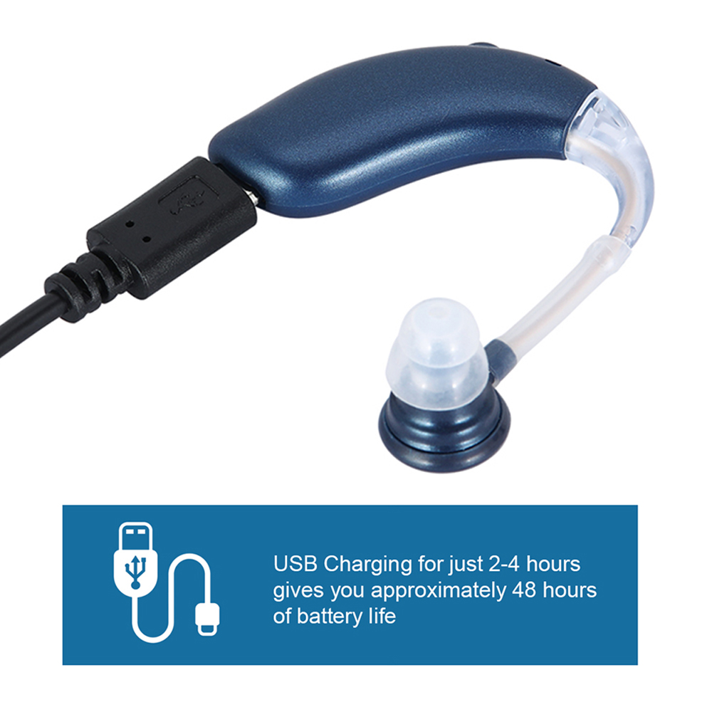 Rechargeable Sound Amplifier In-Ear Hearing Aid Device Mini Portable Elderly Adults Left and Right Ear Massager Versatile