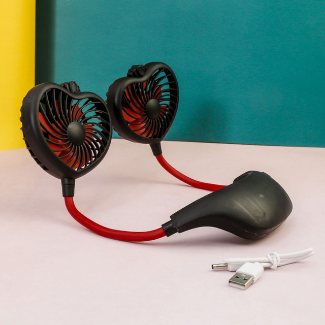 New hanging neck fan outdoor sports lazy folding rechargeable mini fan portable small summer electric powerful usb silent fan