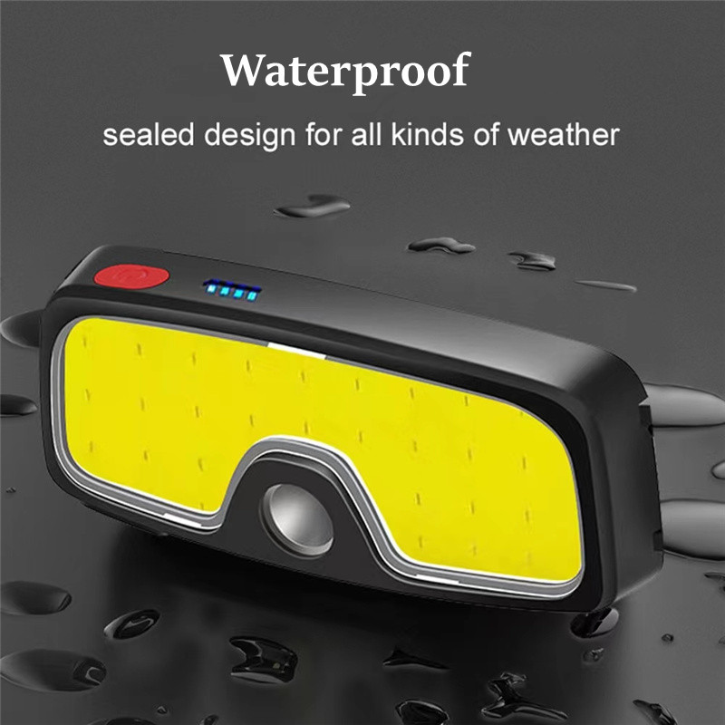 High Bright Headlamp Flashlight Led Head Torch Rechargeable Waterproof Hunting USB Head Light Super Bright COB Front Light