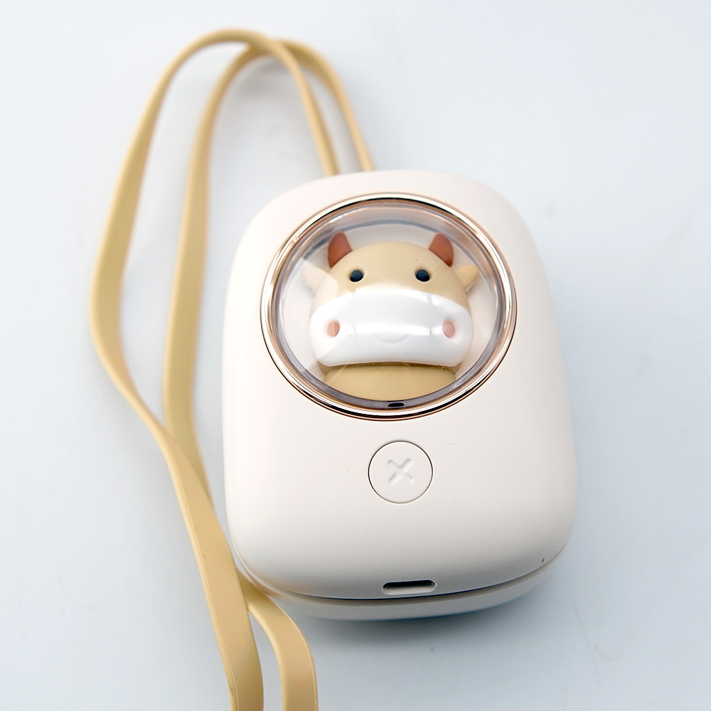 Uareliffe Space Capsule Hanging Neck Fan Cute Summber Cooler Rechargeable Handheld Mute Fan With Night Light Children Gift