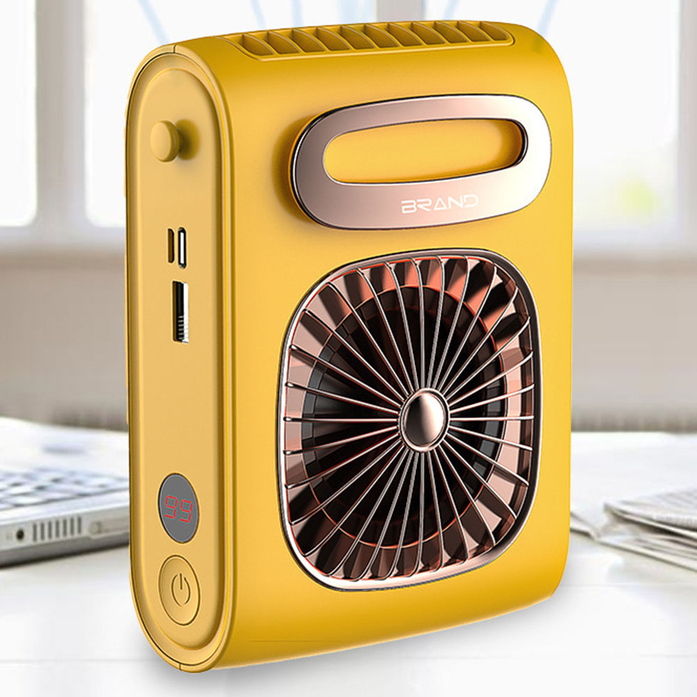 Portable Waist Fan USB Rechargeable Hanging Neck Fan Summer Air Cooler 3 Speed Bladeless Personal Fan Power Bank for Phone