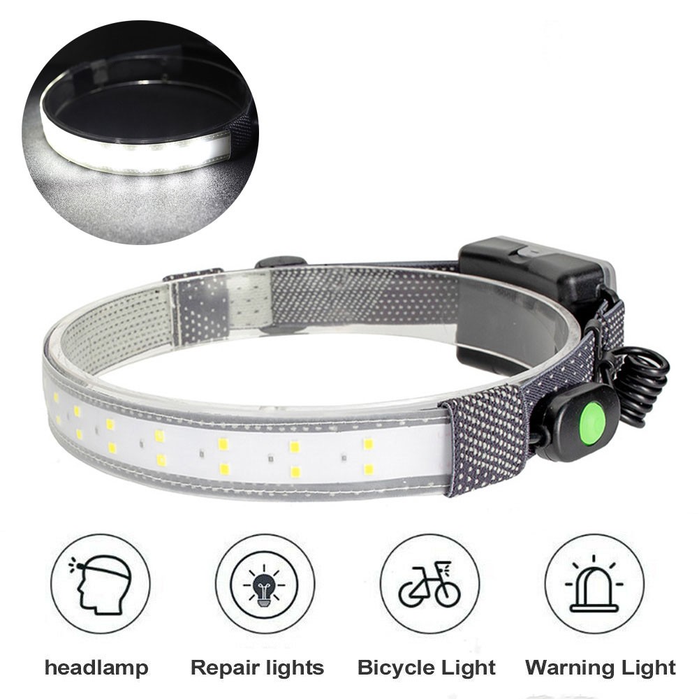 Portable COB LED Headlamp USB Charging Work Light Bar Head Band Lamp Waterproof Headlight Night Vision Lamp With Folded Strip