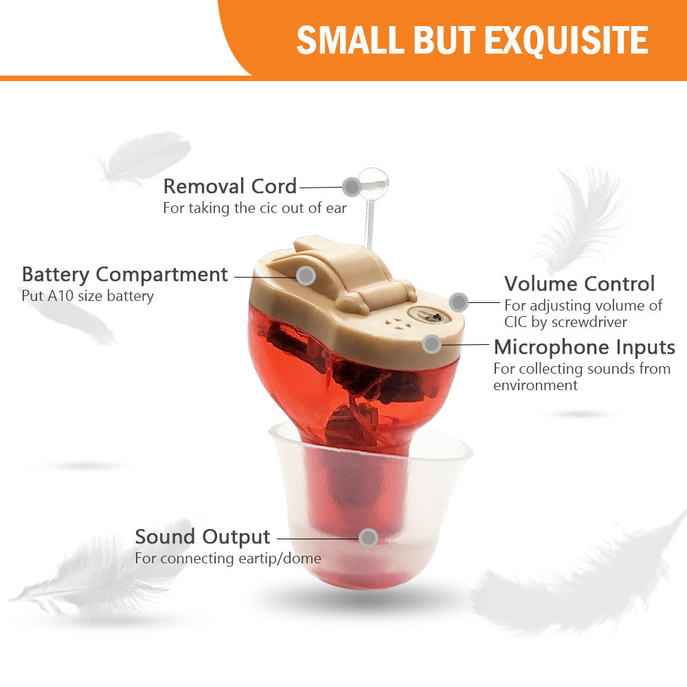 2022 Mini invisible CIC Hearing Aid Digital Hearing Aids For The Elder With A10 Battery Free In The Ear Sound Amplifier
