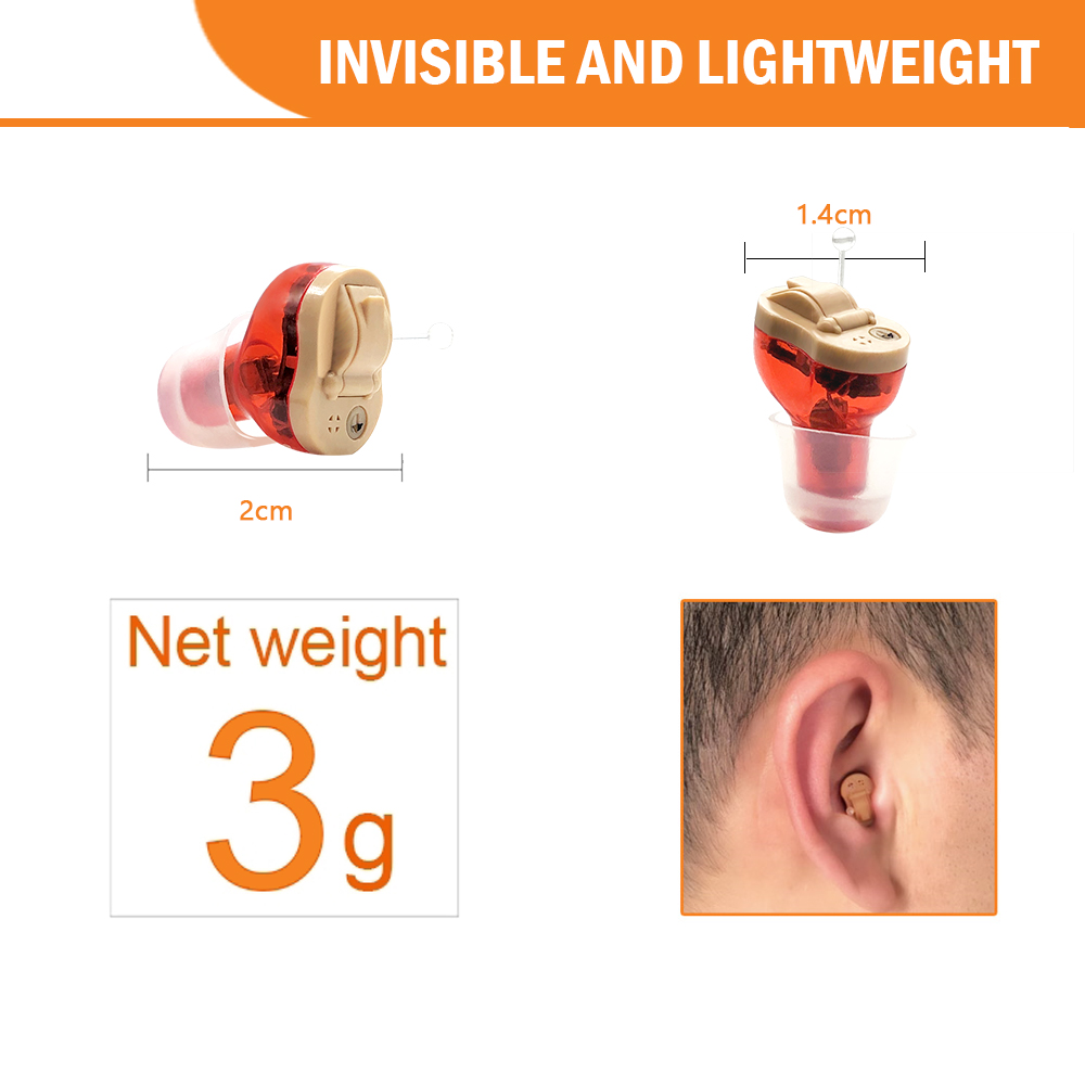 2022 Mini invisible CIC Hearing Aid Digital Hearing Aids For The Elder With A10 Battery Free In The Ear Sound Amplifier
