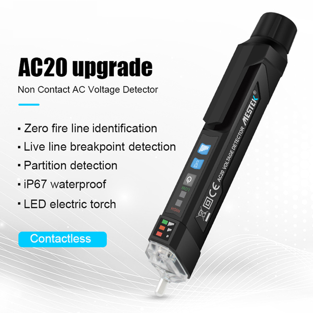 AC20 Non-contact AC Voltage Tester Voltage Detector Test Pencil NCV Tester Electricity Detector Voltage Test Equipment