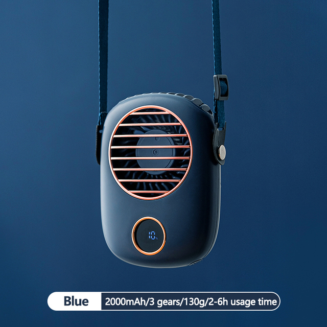 Hanging Neck fan mini cooler USB 2000mAh rechargeable ventilador Outdoor Travel handheld portable silent  cooling fans home