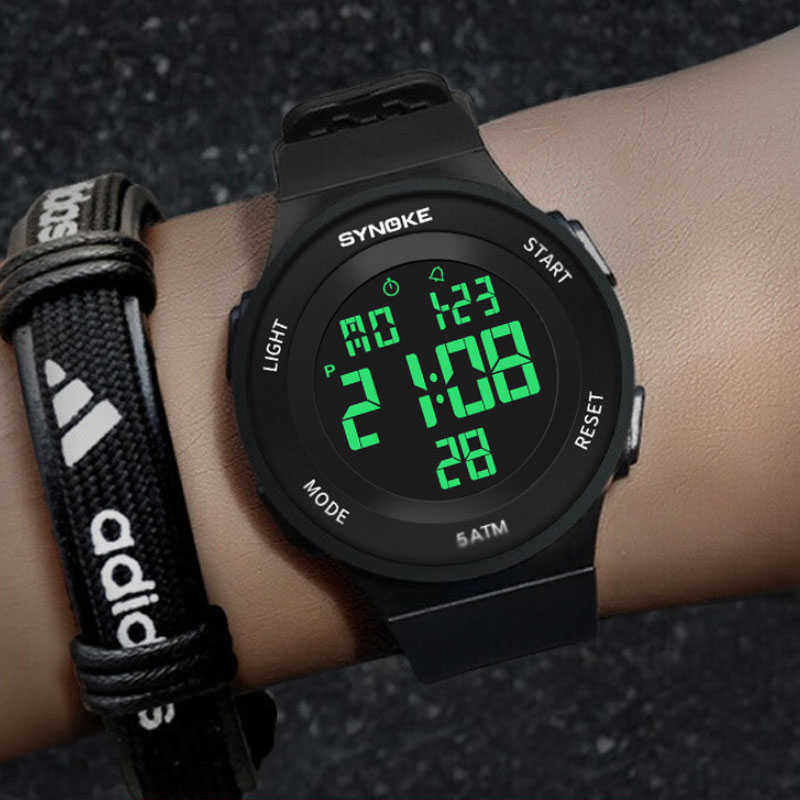 Silicone Ladies Watch Outdoor Sports Electronic Watches Digital Waterproof Clock